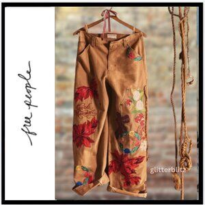 Free People We the Free Bright Time Craft Embroidered Pants MSRP $298